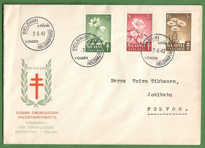TUB-FDC 1949 Lape hinta 25,00e (100)