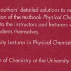 P. W. Atkins : Solutions manual for physical chemistry - pikkukuva 3