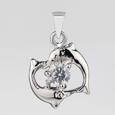 800 .. 925 Sterling Silver Double Dolphin .. Kaulakoru