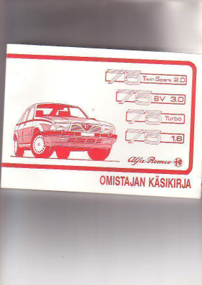 Alfa Romeo, omistajan käsikirja 1989.
