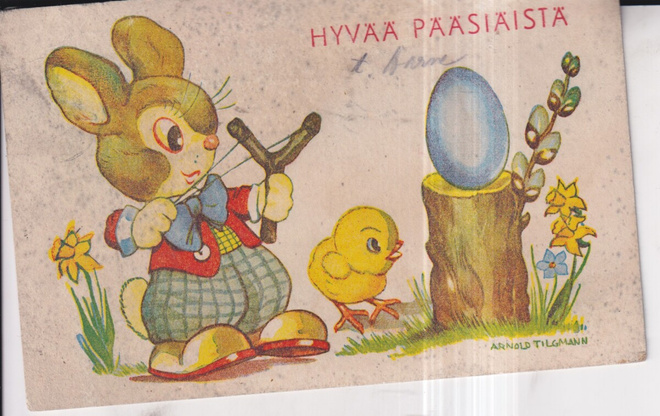 Arnold Tilgmann, Hyvää Pääsiäistä. Tipu, ritsat .  e210