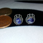 Vintage Hopea lapis lazuli kivi korvakorut 925 - pikkukuva 5