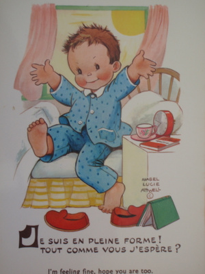 Mabel Lucie Attwell poika herää pirteänä
