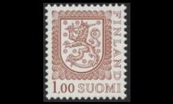 874IIBx ** Leijonamalli 1,00 mk B-ham, x-pap (1981)