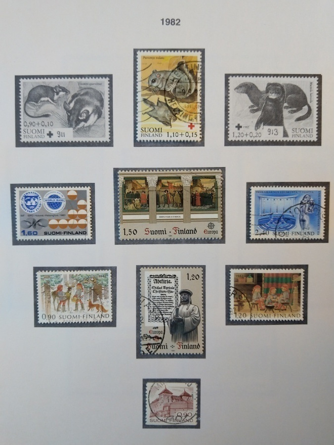 1982 Suomi postimerkki 8 kpl
