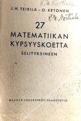 27 matematiikan kypsyyskoetta selityksineen
