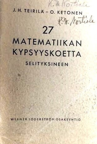 27 matematiikan kypsyyskoetta selityksineen