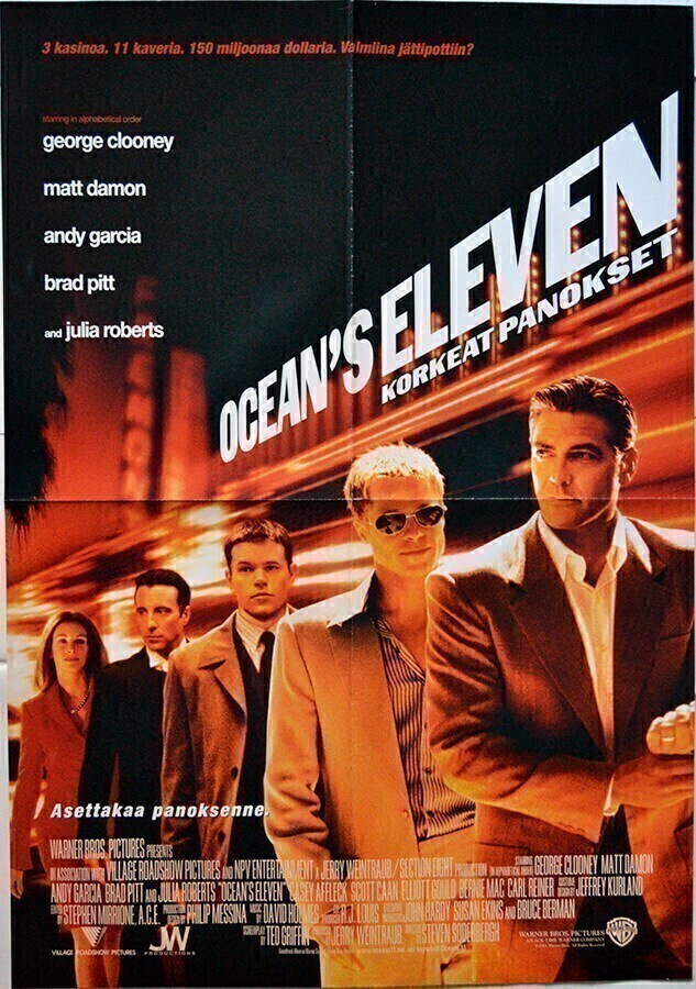 Elokuvajuliste: Ocean's Eleven - korkeat panokset (Clooney)