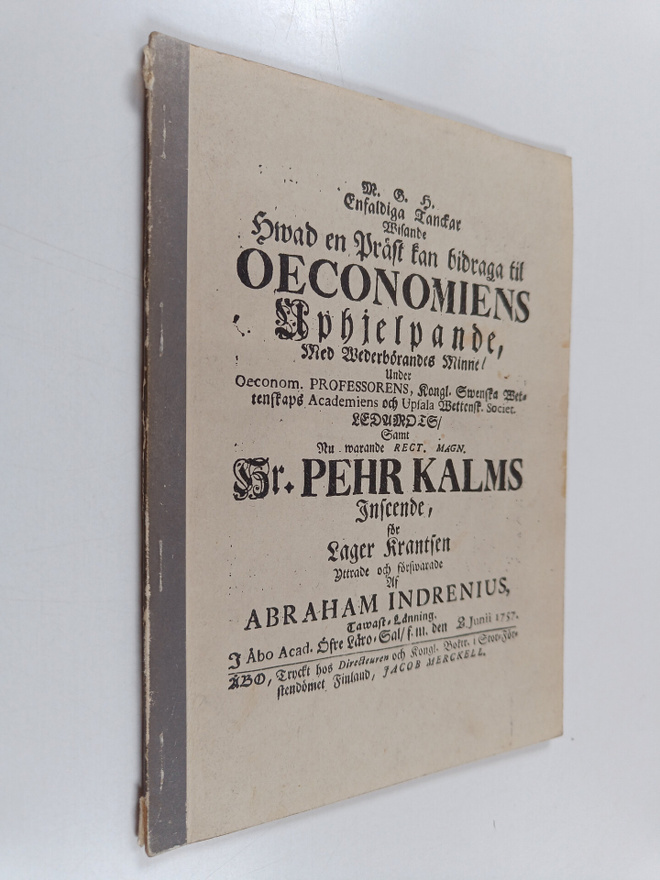 Abrahamus Abrahami Indrenius : Vaatimattomia ajatuksia si...