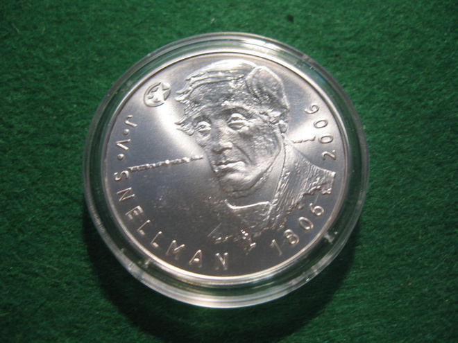Suomi 10e hopea juhlaraha J.V. Snellman - 2006
