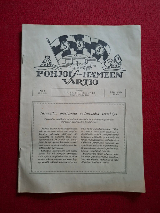 Pohjois-Hämeen Vartio no 1/ 1927