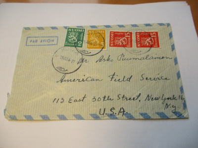 1954 Kotka lentopostikuori USAan