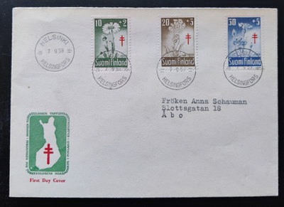 1959 FDC Tuberkuloosi, tuloleima