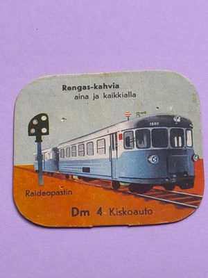 Rengas-kahvia kahvipaketti-kortti, Kiskoauto