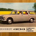 Esite Peugeot 404 farmari, 1970 - pikkukuva 1