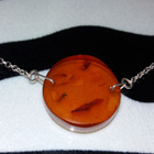 Vintage hopea kaulakoru Meripihka Amber riipus 925 - pikkukuva 4