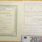 Osakekirja Järvenpään Valssimylly 1000 mk 1943+Talongit - pikkukuva 1