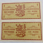 2 Seteliä 1 mk 1963 Ö-sarja Pakkasilet Numerot Peräkkäin - pikkukuva 2
