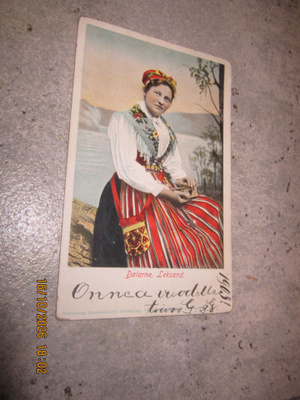 Vanha postikortti 1903: Dalarne Leksand (Oulu-leima)
