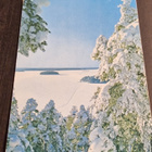 Suomalainen talvimaisema, kulkenut postikortti - pikkukuva 1