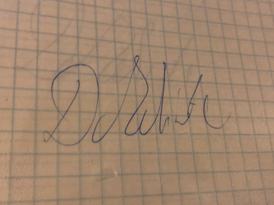 Doina Melinte nimikirjoitus paperilla