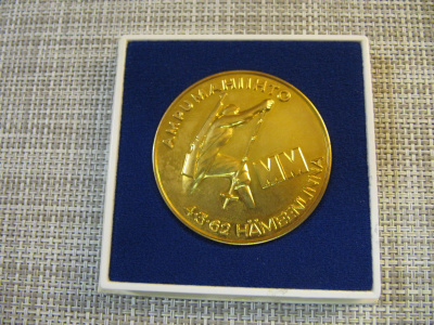 Ampumahiihto MM 4.3.1962 Hämeenlinna mitali.