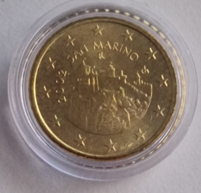 San Marino 2002 50c UNC pillerissä