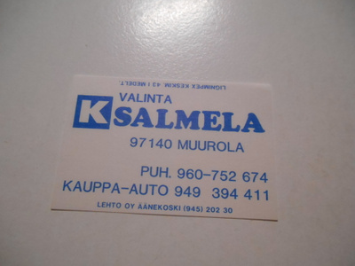 TT Etiketti K-valinta Salmela Muurola