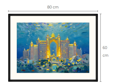 Uusi uniikki Atlantis art print taulu 60 cm x 80 cm