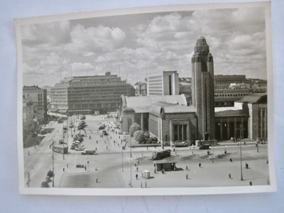 VANHA Postikortti Helsinki 1950-l Rautatie Asema
