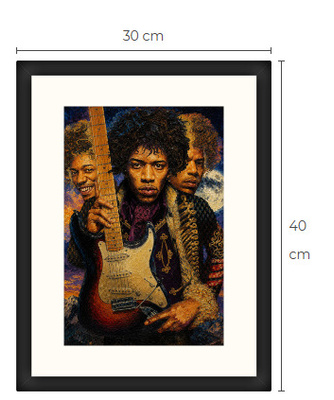 Uusi Jimi Hendrix art print kehystetty 30 cm x 40 cm