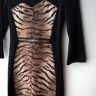 Musta kuosillinen Bandage Bodycon Mekko / Kotelomekko 38 - pikkukuva 1