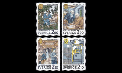 Ruotsi 1399-402 ** Postimerkkinäyttely Stockholmia (1986)