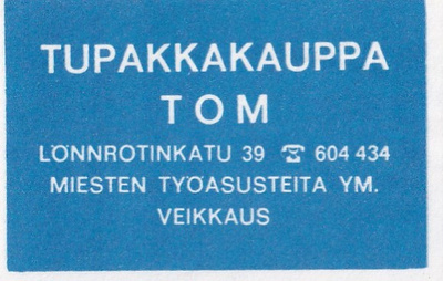 Tupakkakauppa TOM, Lönnrotinkatu 39, b425