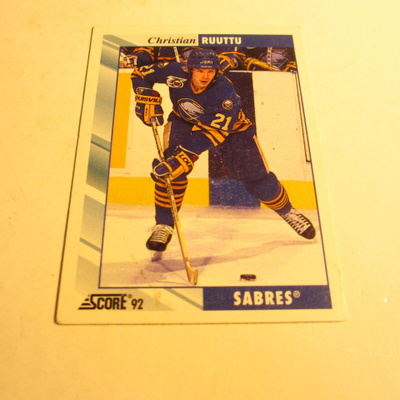 score 92 lätkäkortti  sabres christian ruuttu