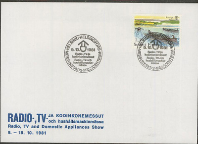 1981 Eurooppa 1,10 mk Radio-, TV- ja kodink. messut