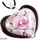 1040 .. Kaunis Sydän Lampwork Taidelasi .. Kaulakoru - pikkukuva 2