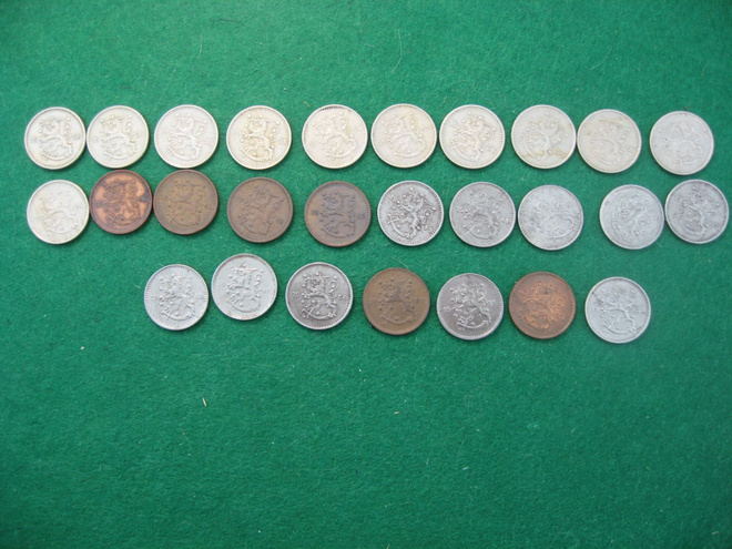 27 kpl 1 markka - 1928-1952 koko sarja