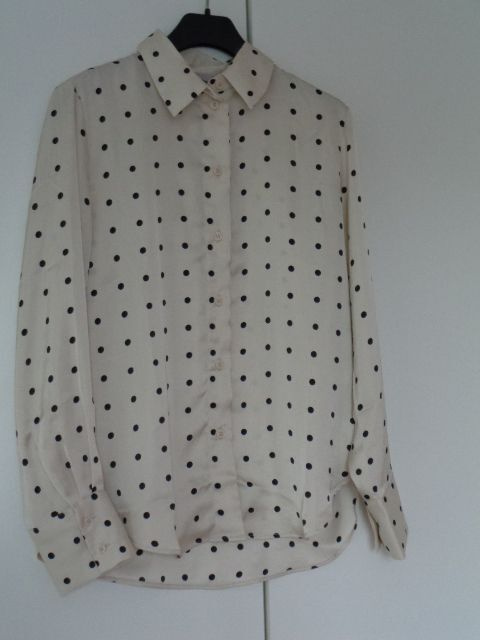 Pilkullinen satiinipaita H&M XS