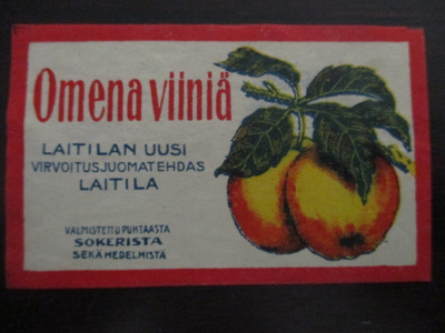 VANHA JUOMA ETIKETTI - OMENA VIINIÄ (K2-S4)