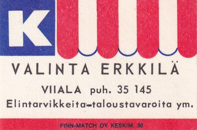 Viiala.  K Valinta Erkkilä    b585