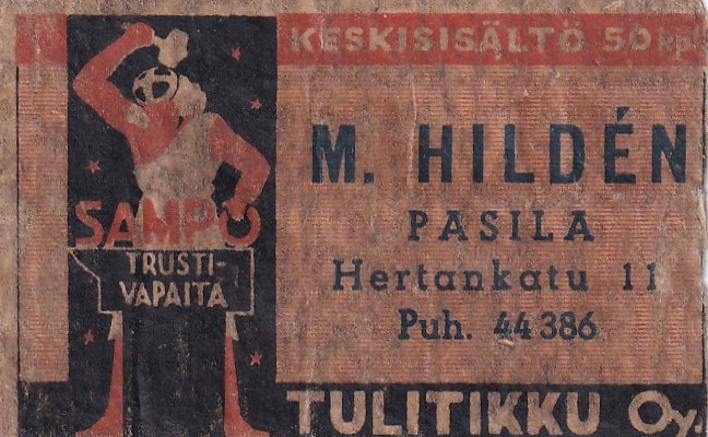 Pasila, M . Hilden , Sampo, Tulitikku Oy   b605