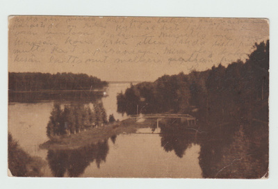 Järvimaisema , kulkenut 1921 (T)