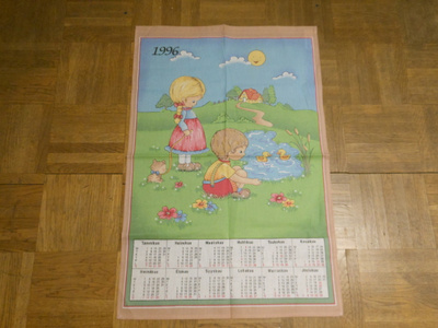 Kalenteripyyhe vuodelta 1996