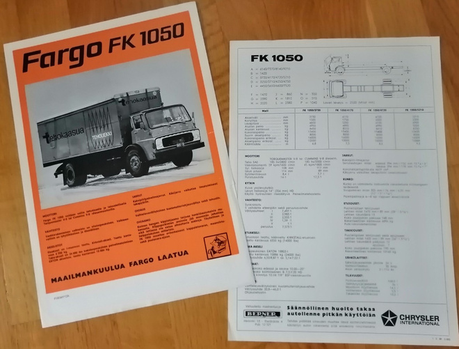 1969 Fargo FK 1050 esite - KUIN UUSI - suom - truck