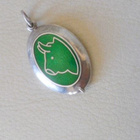 Hopea emaloitu medaljonki Vintage 38mm - pikkukuva 1
