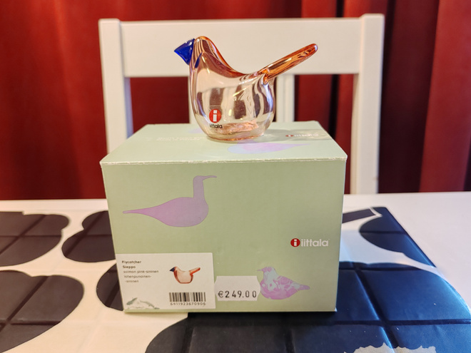 Iittala Birds by Toikka Sieppo, 95x60mm, lohenpun-sinininen