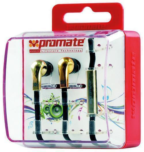Promate Chrome In-Ear Headset, 1.25m, kulta/musta *UUSI*