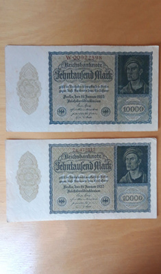 Vanha Saksan markka, 10 000 markan seteli