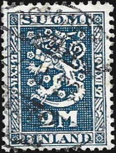 1927 Itsenäisyys 10 v 2 mk leimattu LaPe 126 W 1